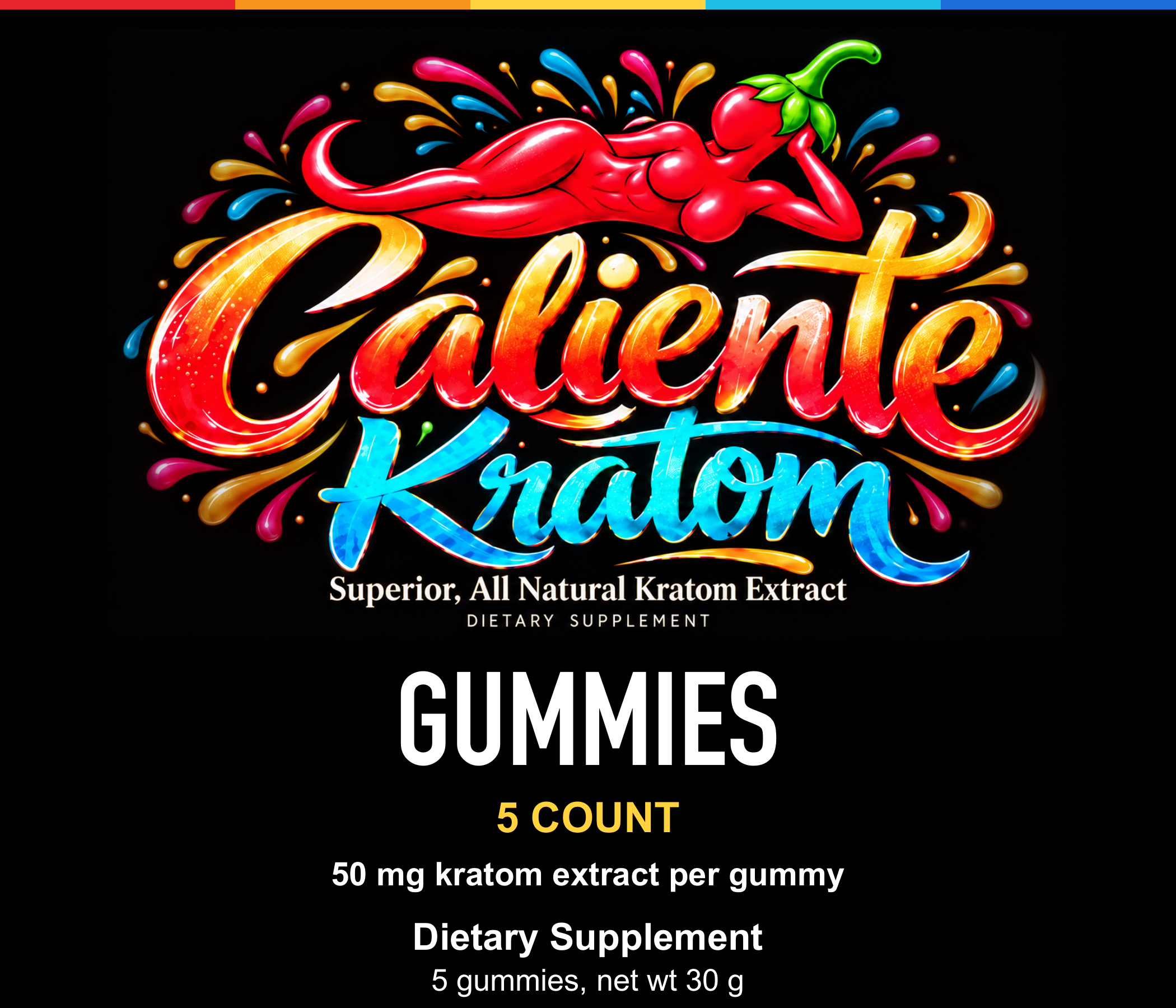 Caliente gummy pouch, 5 gummies